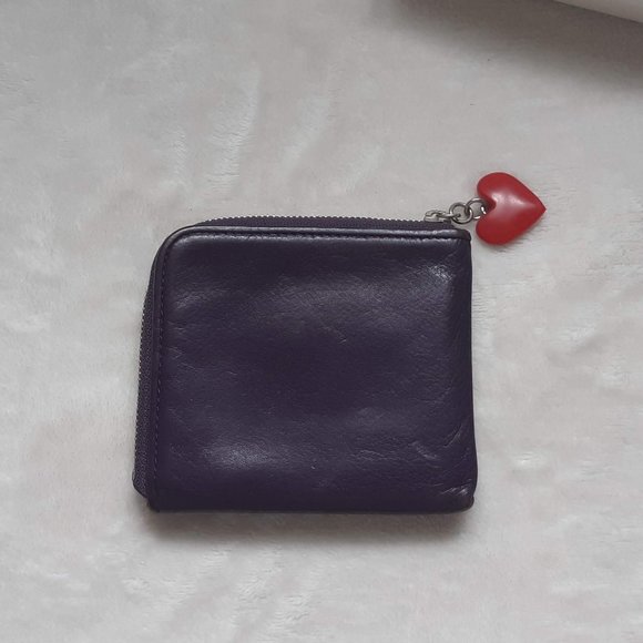 Agnes B. VOYAGE | Purple Heart Zipped Coin Wallet - Picture 3 of 5